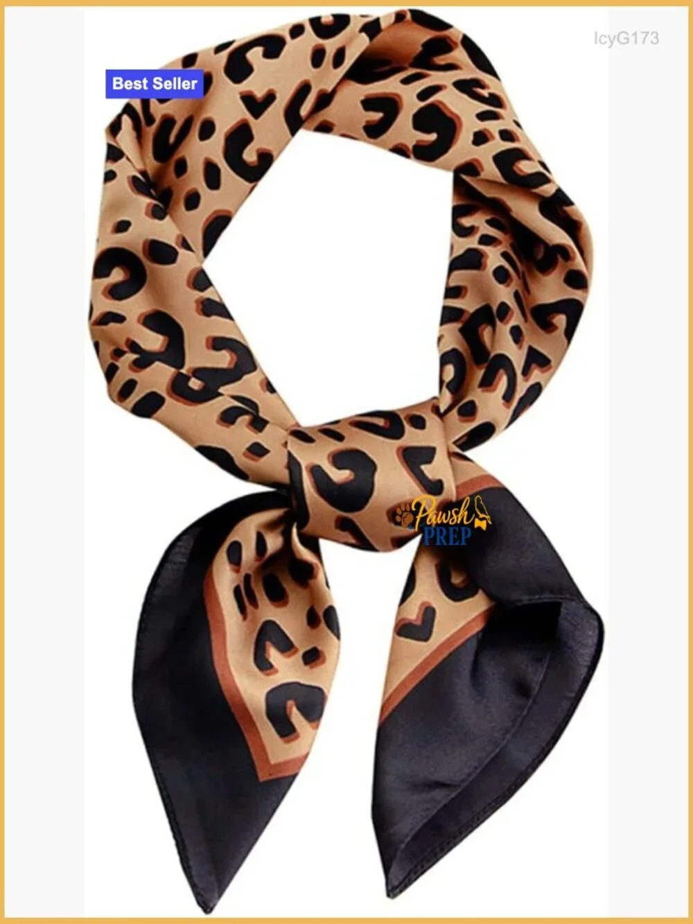 Silk Hair Scarf Leopard Print Square Bandana Versatile Accessory
